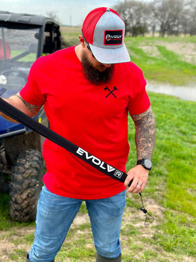 EVOLV Fishing Patch Hat - Red/Gray